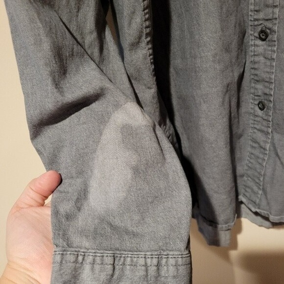 Wrangler Men's Causal Button Up Shirt Long Sleeve Gray Size 3XL - Picture 4 of 11